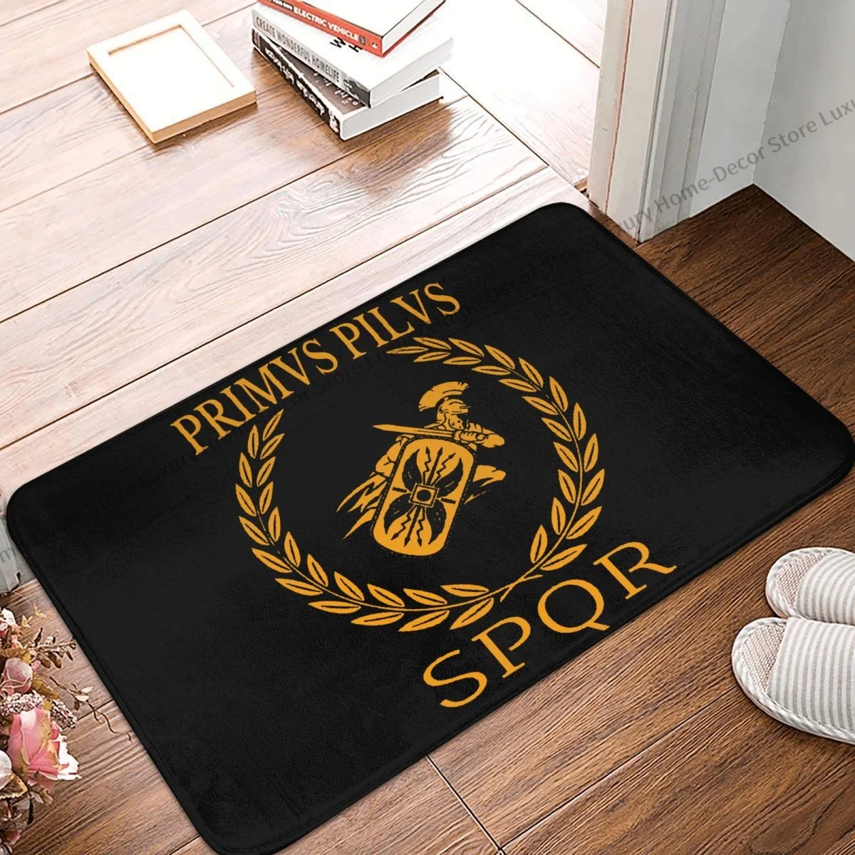 Roman Culture Bathroom Non-Slip Carpet First Spear Flannel Mat Entrance Door Doormat Home Decoration Rug