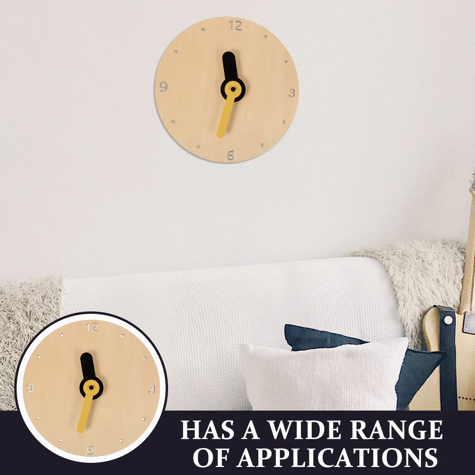 Reloj de Pared Silencioso de Estilo Nórdico de Madera de Tilo, Redondo, para Colgar en el Dormitorio, Sala de Estar, Decoración, Reloj de Pared Silencioso sin Tictac para el Hogar y la Oficina