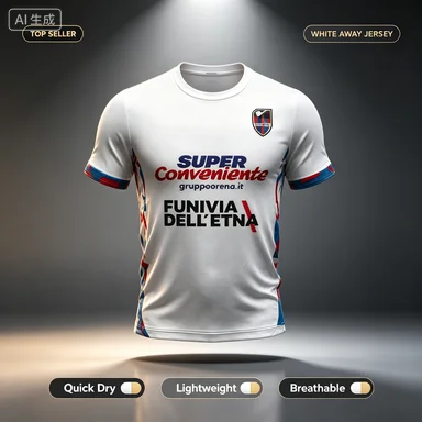 Catania White Red Blue Away Jersey Fan Style Sponsor Italian Serie C Football Shirt for 3D Print Parent-child Tee