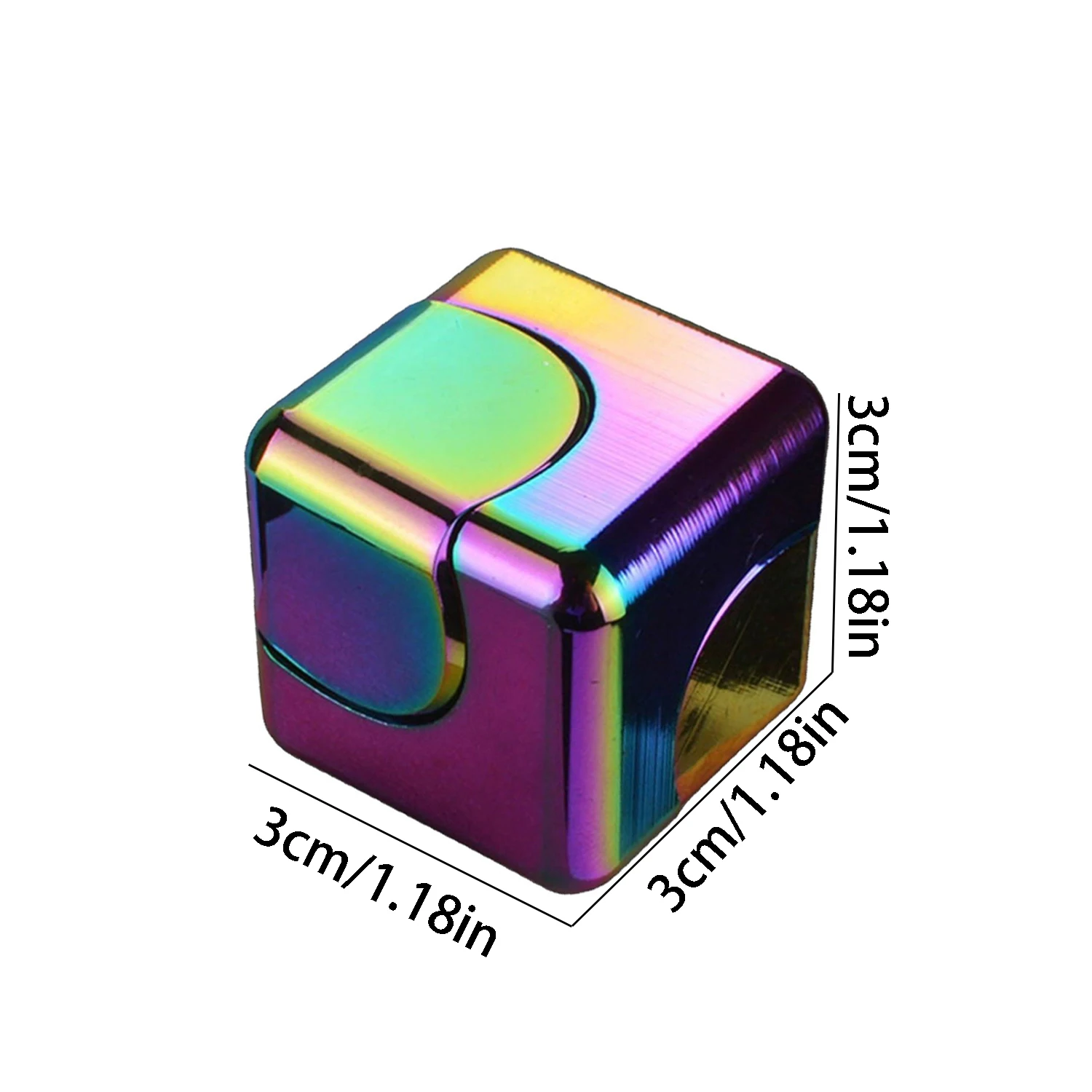 Colorful Fingertip Gyroscope Metal Aluminum Alloy Square Colorful Fingertip Leisure and Bored Decompression Toy