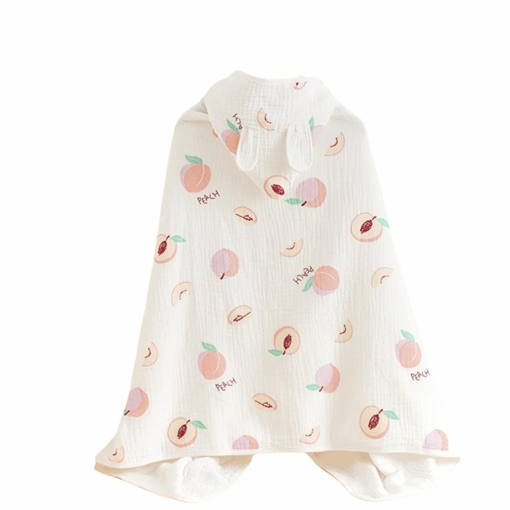 

Cartoon Printed Baby Gauze Bath Towel Soft Four Layer Cartoon Cloak Towel Absorbent Comfortable Hooded Bathrobe Shower Cloak