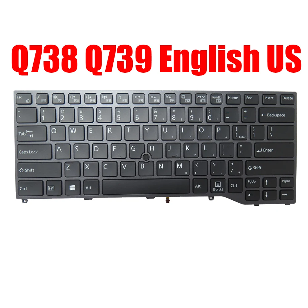 

English US Laptop Keyboard For Fujitsu For Stylistic Q738 Q739 Black New