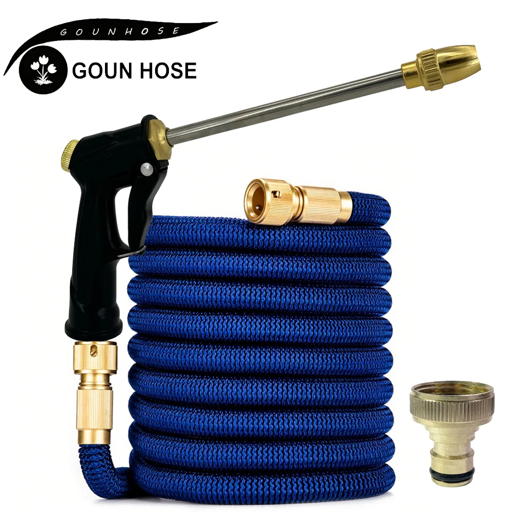 

GOUN HOSE Flexible Rubber Expandable Garden Hose High Pressure Nozzle Spray Cleaning Gun Car Washing Hose Cleaning Tool
