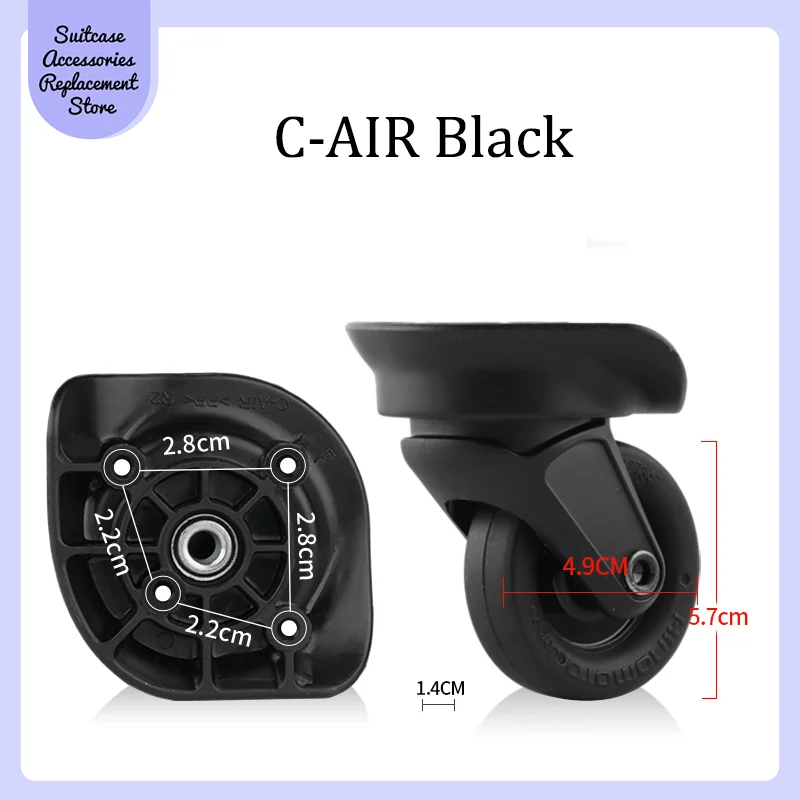 For Samsonite C-AIR Smooth Silent Shock Absorbing Wheel Accessories Wheels Casters Universal Wheel Replacement Suitcase Rotating