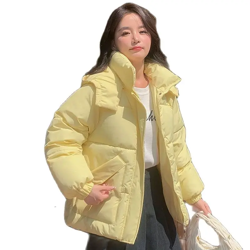 

Fashion Hooded Cotton Jacket Women's Cotton-Padded Clothes New 2023 Winter Thickened Loose Casual Cotton Overcoat Parka Female