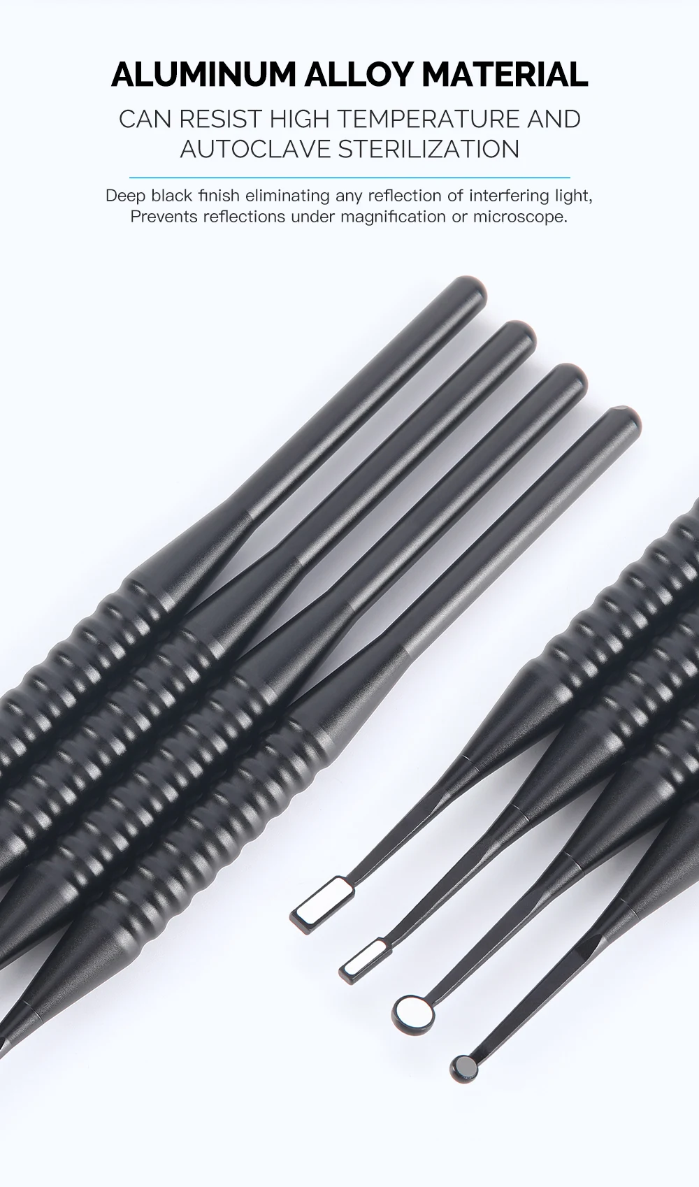 AZDENT Dentaler Mikro-Mundspiegel 2mm/3mm/5mm Sterilisierbarer Anti-Beschlag-Reflektor Odontoskop-Untersuchungsspiegel mit abnehmbarem Griff – Detail 3