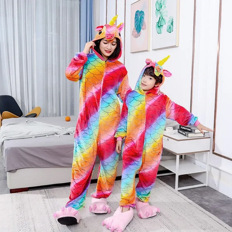 

Adults Animal Onesies Unicorn Kigurumi Pajamas Sleepwear Women Men Winter Unisex Lion Deer Costumes Kids Cartoon Flannel Pajamas