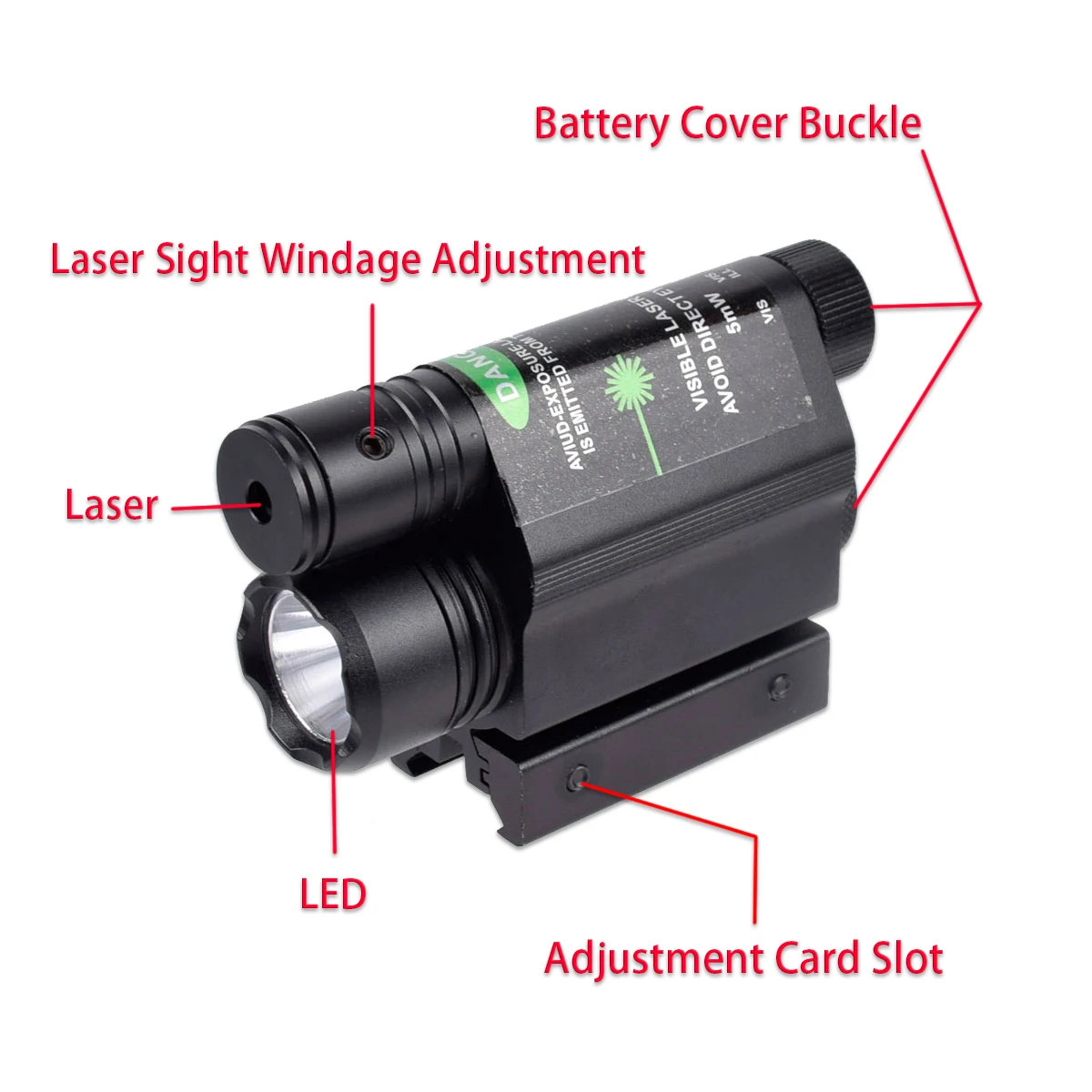 Imagem -02 - Tactical Red And Green Dot Laser Led Strobe Light Arma Lanterna Fit 11 mm 20 mm Picatinny Rail Mount Caça Pistol Scout Torch