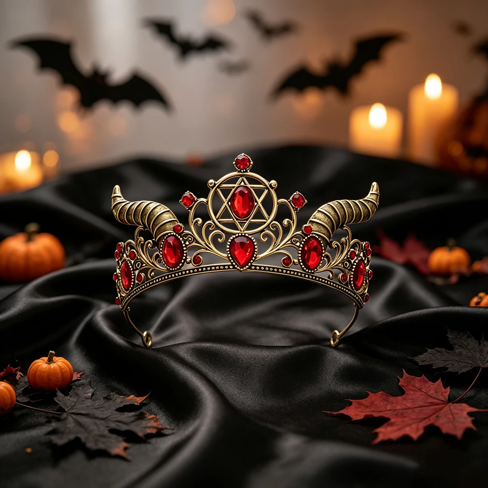 Gotische Demonenhoorn Kroon Ti - Queen Accessories recensie en prijs