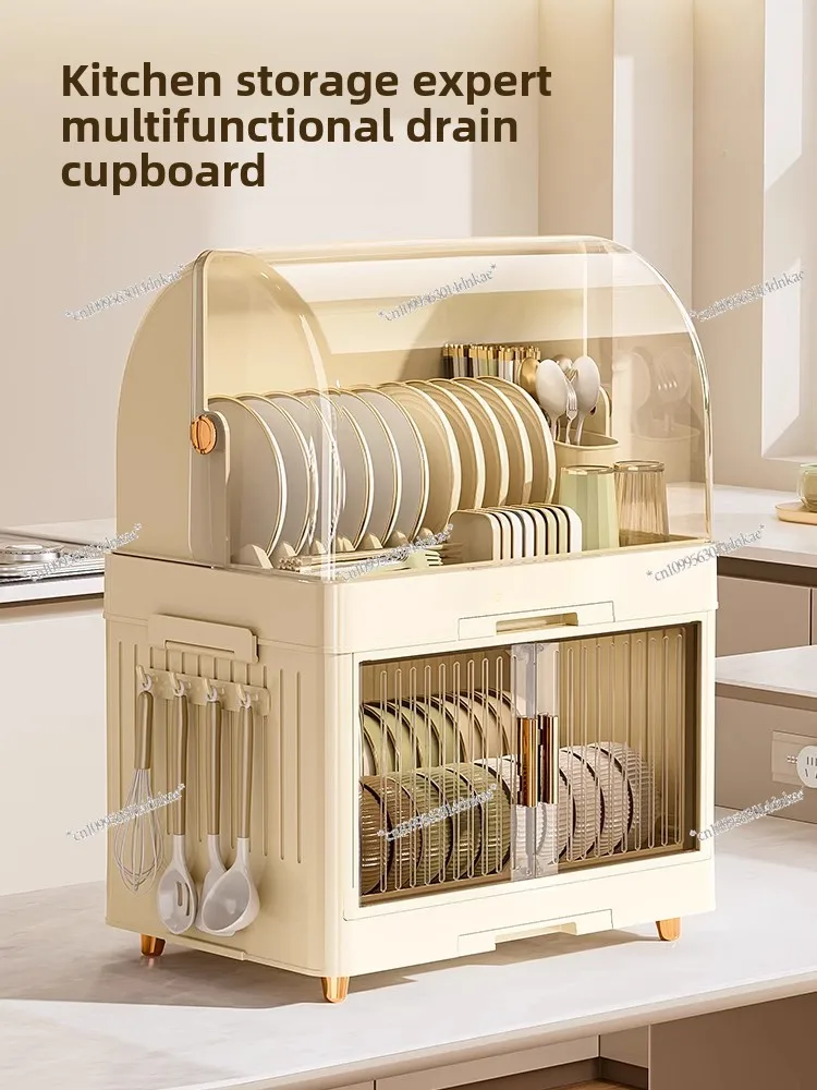 

Kitchen Bowl Rack, Tableware Storage Box, Household with Lid, Tableware, Bowl Box, Dish Drain Rack, Plastic Cupboard