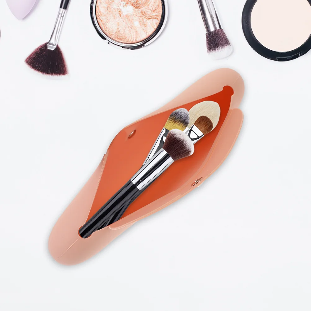

2Pcs Makeup Brush Bag Silicone Portable Lightweight Travel Brush Organizer Pouch Storage Case for Women