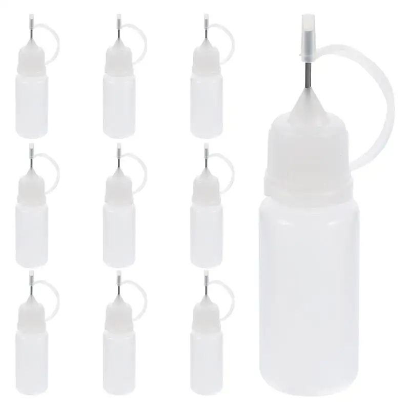 

10Pcs 10ml Needle Tip Glue Bottle Applicator Bottle Tip Glue Needle Applicator Liquid Squeeze Bottles Dispenser Painting Dropper