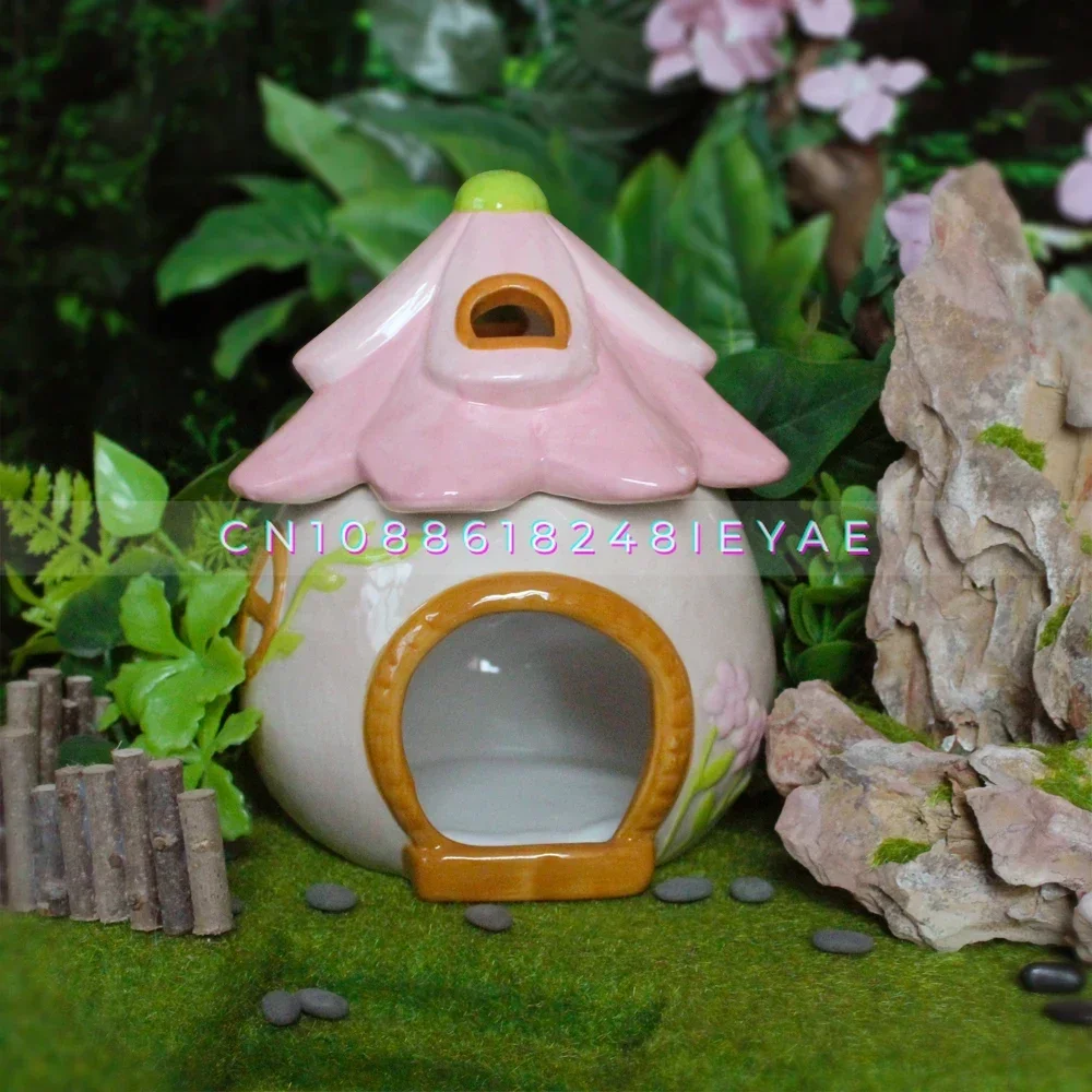 حديقة سلسلة السيراميك الهامستر منزل الهامستر حوض الطعام قفص الحيوانات الصغيرة المناظر الطبيعية لوازم الفئران الملحقات مخبأ الماوس