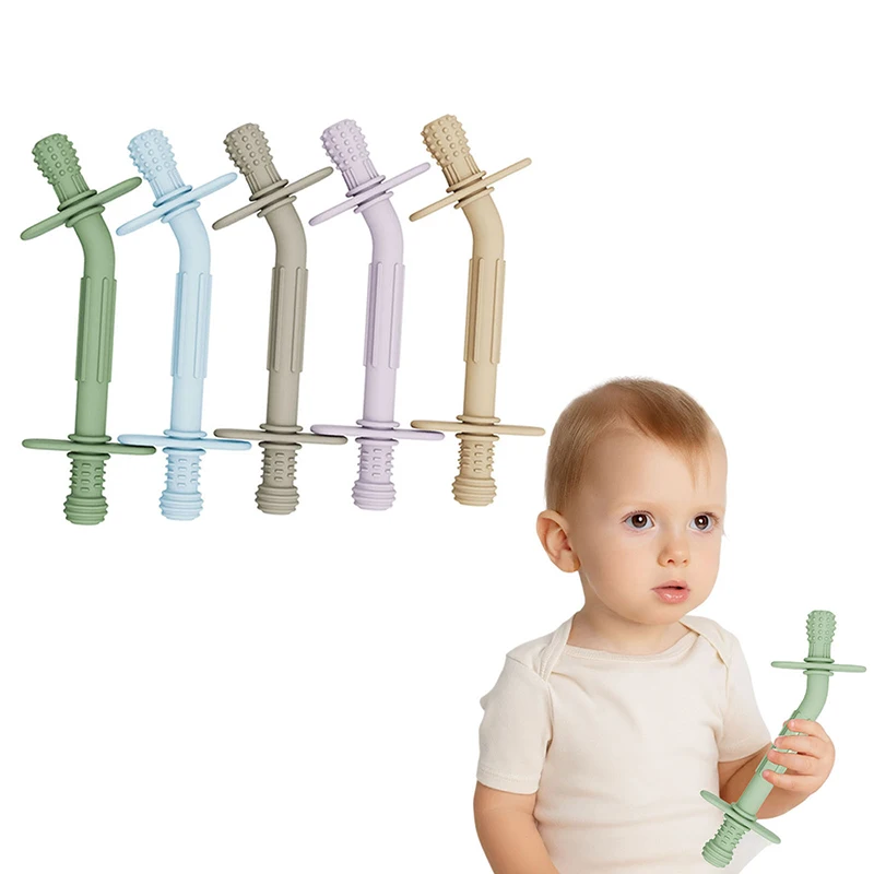 Kid Chewing Tube Infant Chew Teething Toys Speech Therapy Teeth Massager Children Speak Oral Rehabilitation Training Talk Tools