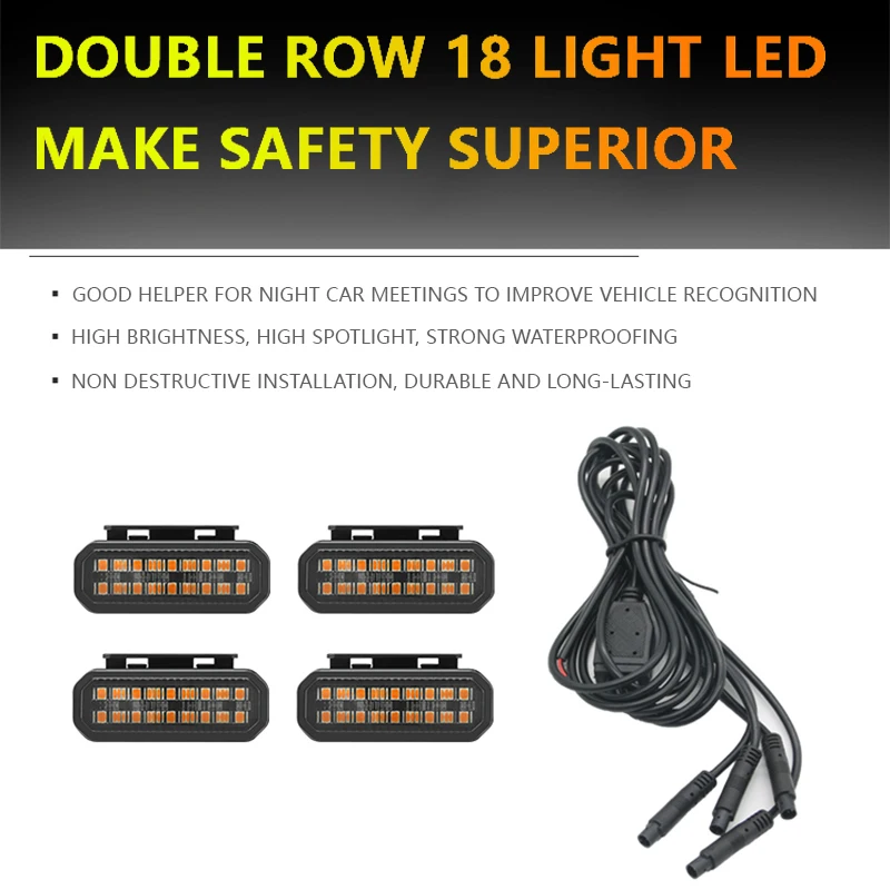 For NISSAN PATHFINDER R51 18 LED Front Grille Light Car Daytime Running Light Wheel Eyebrow Lamp For Pickup Offroad 12V ﻿ view 4