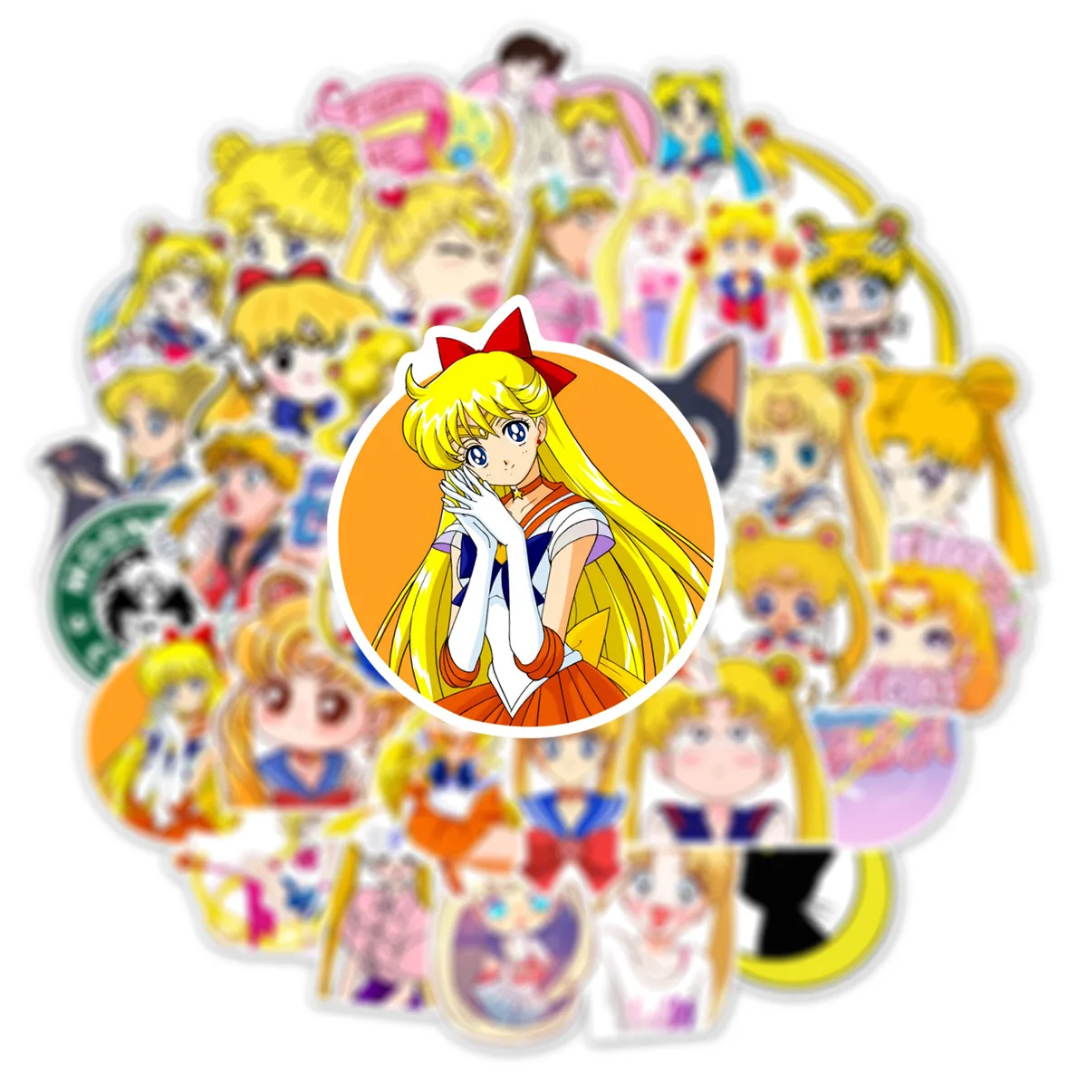 50PCS Cartoon Kawaii Sailor Moon Stickers Anime Graffiti Sticker DIY Notebook Helmet Guitar Aesthetic Cute Girls Kids Decal Toy