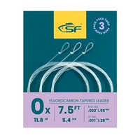 Líder cónico de fluorocarbono SF 3 uds con bucle preatado líder cónico de pesca con mosca 7,5 pies 9 pies 12 pies 0-7X