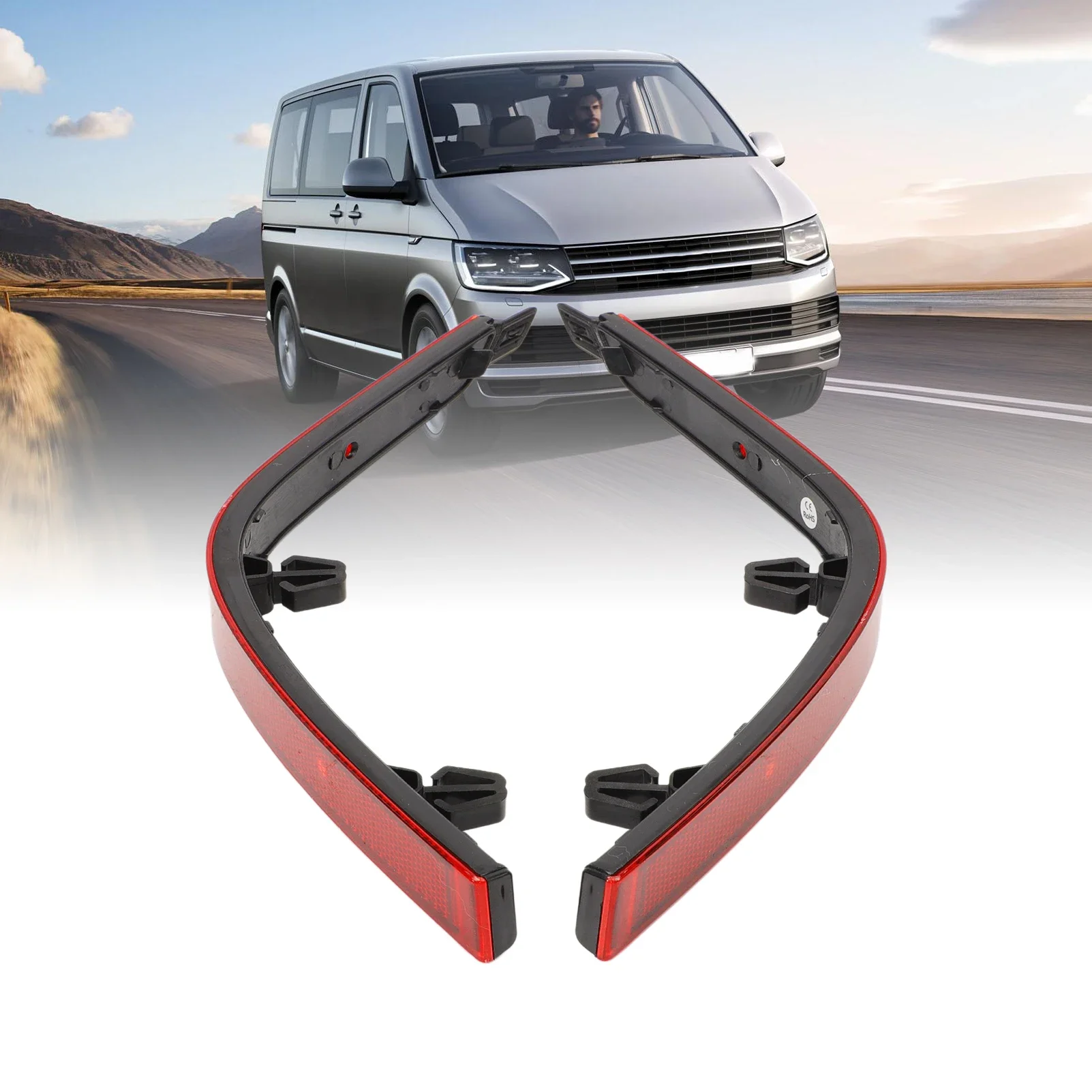 

For VW T6 Transporter Multivan Caravelle 2015-2019 Car Rear Bumper Brake Light Tail Warming Turn Signal Reflector Lamp Cover