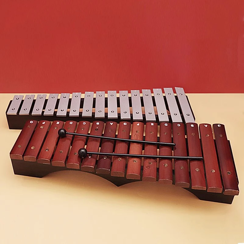 

Wooden Xylophone 15 Notes Children Professional Aluminum Xylophone Meditation Metal Vibraphone Wooden Piano Orff Percussion