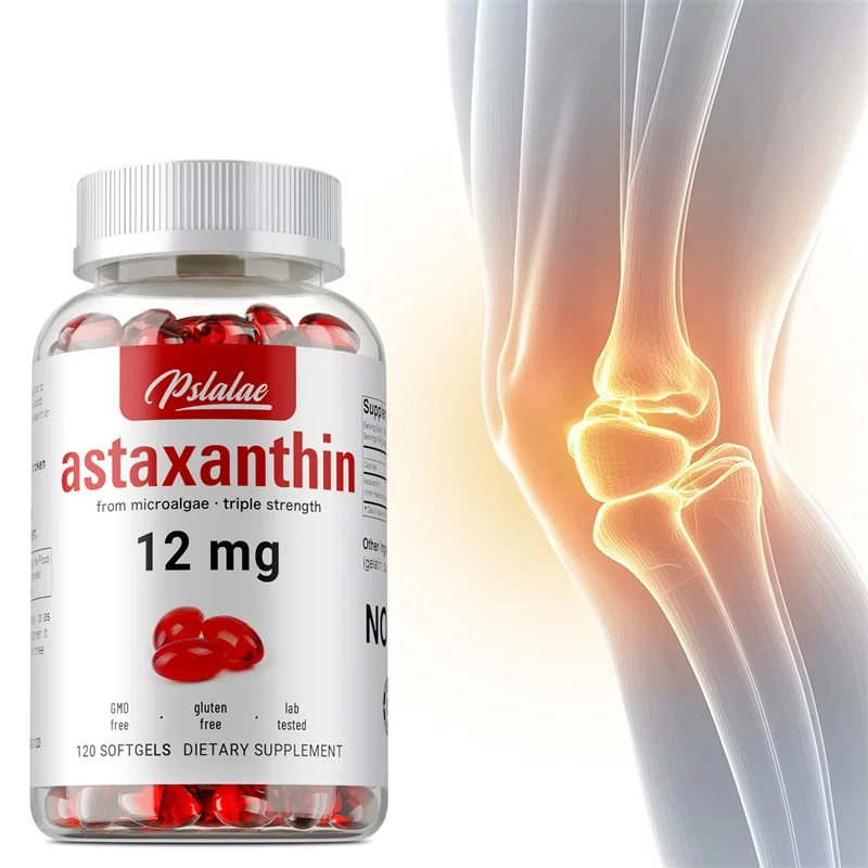 

Astaxanthin 12mg - Natural Antioxidant That Supports Skin, Eye and Joint Health, Improves Absorption and Boosts Immunity
