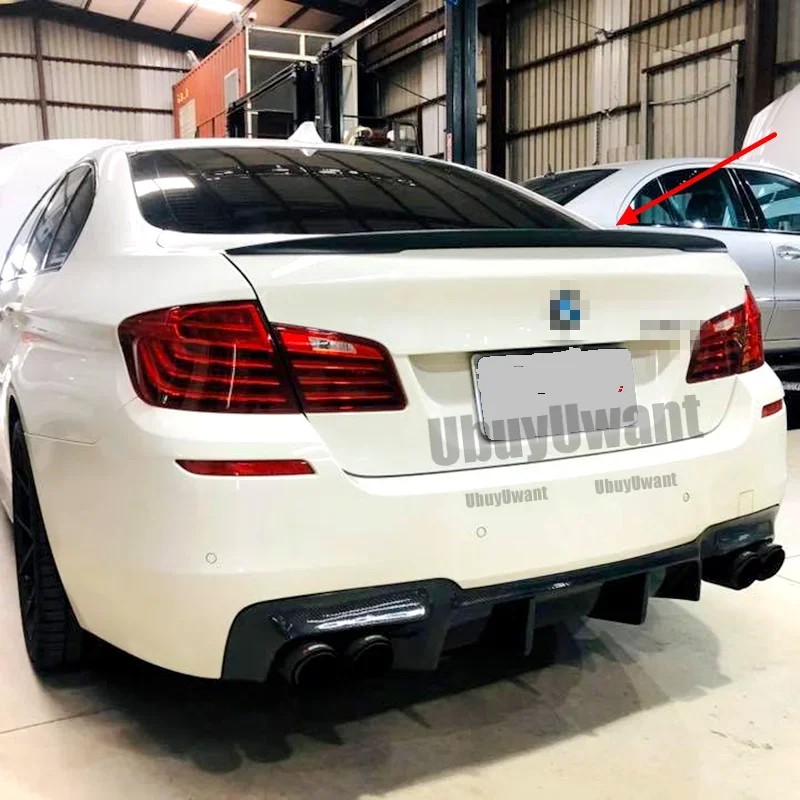 For BMW 5Series M5 520 528 525 F10 F18 P STYLE 2011-2017 ABS Plastic painted Color Exterior Car Rear Tail Wing Trunk Lip Spoiler view 2