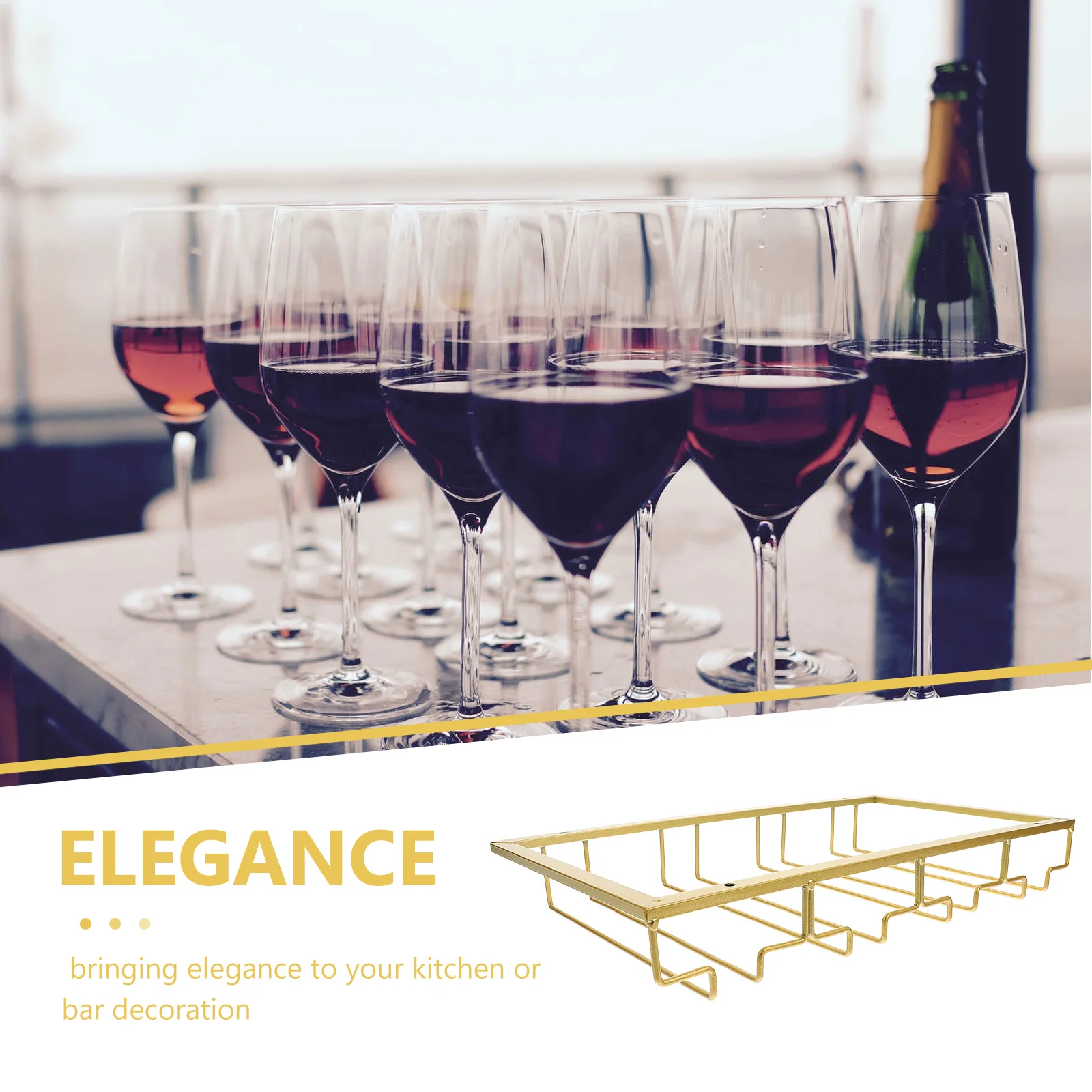 

Wine Glass Rack Stable Load Bearing Upside Down Hanging Wine Glass Holder Kitchen Goblet Rack Suitable for Bar Hotel Ktv