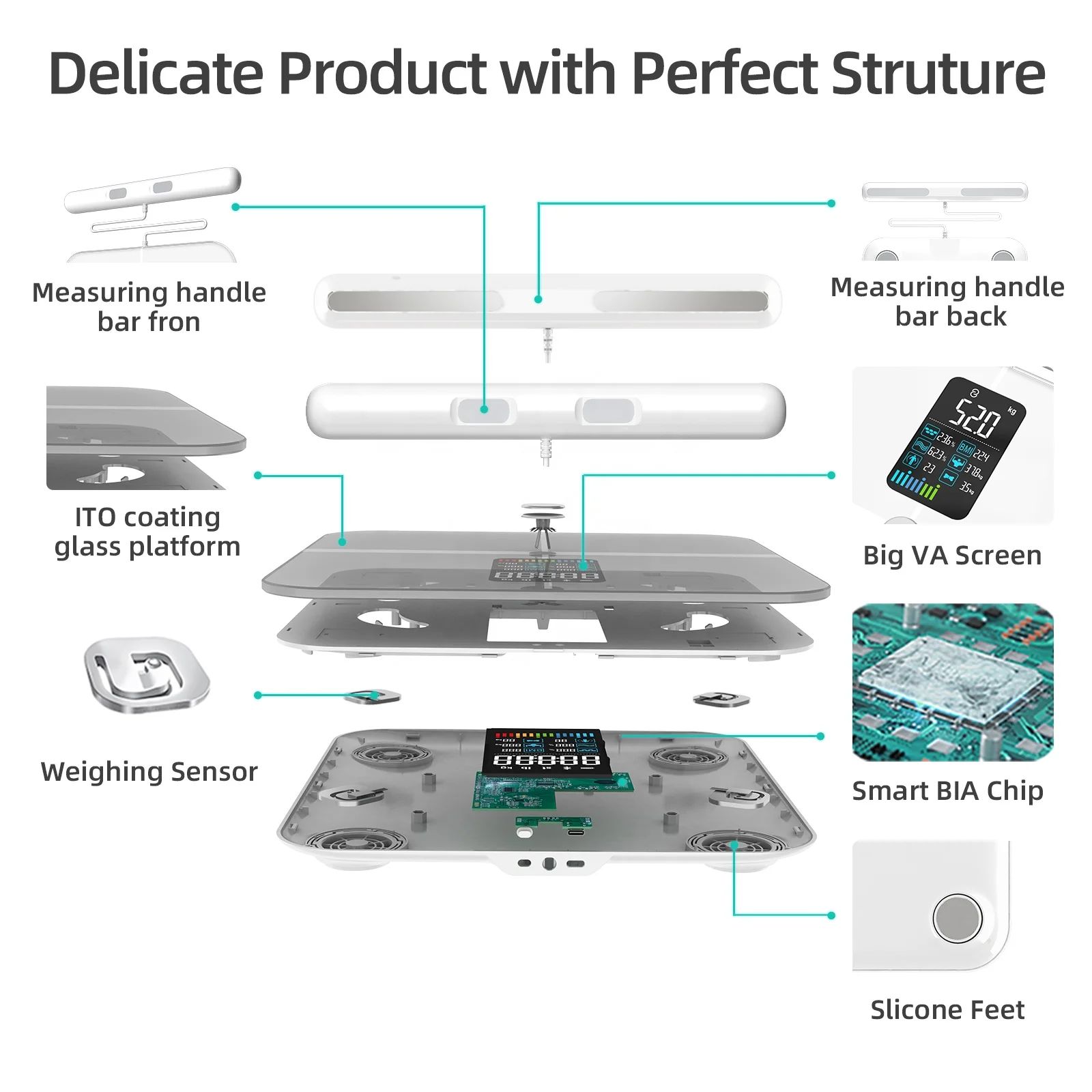 For Welland Watchers 8 Sensor Rating Balance Body Analysis Scale with Smart App