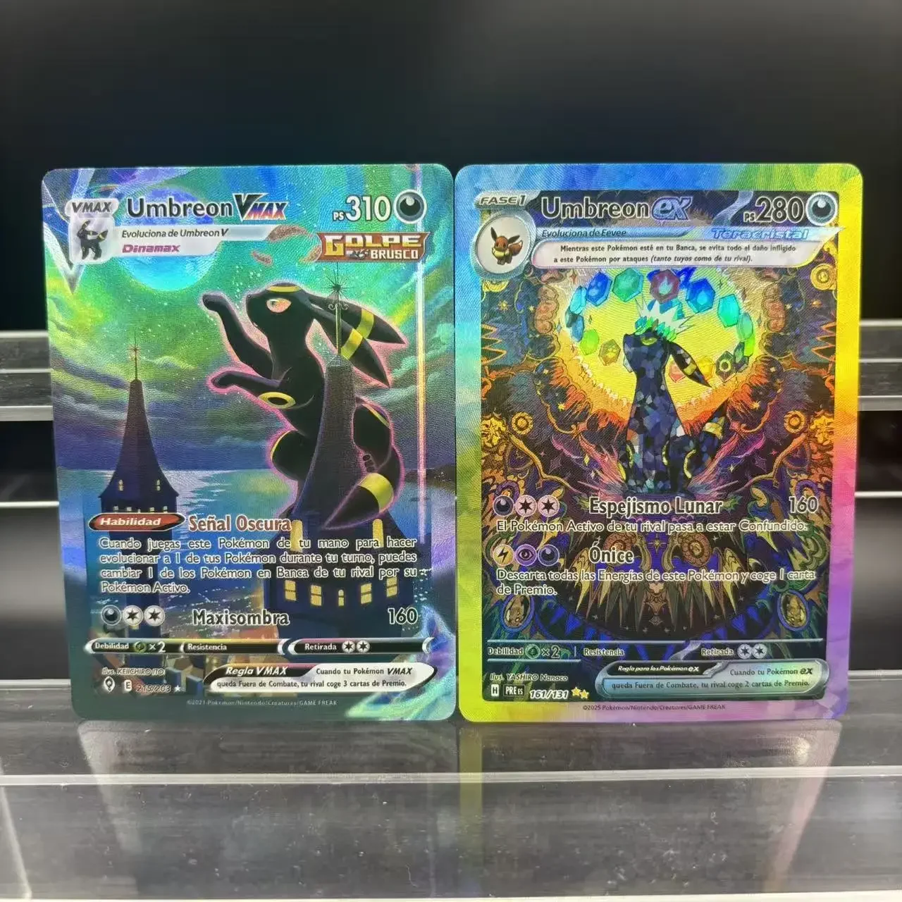 

DIY PTCG Collection Cards Spanish Umbreon Sylveon Espeon ex Self Made Single Card Classic Game Anime Card Gift Toy