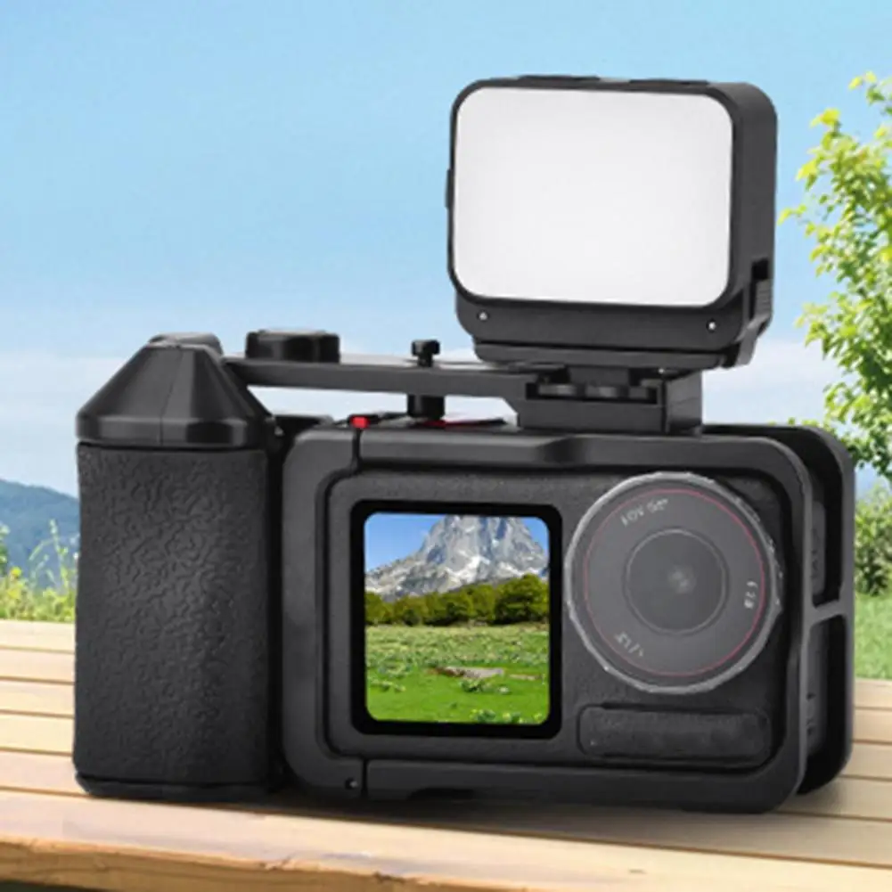 Magnetic Camera Mount Adapter with Dual Claw Lock Quick Release Vlog Handle Frame Adjustable Shutter Control Ergonomic Non-Slip