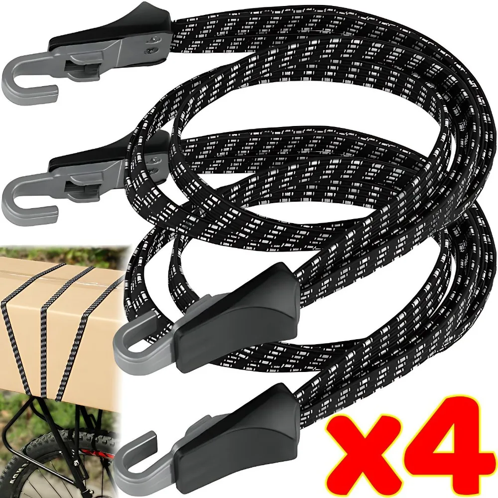 Motorcycle Luggage Strap 90cm Adjustable Bungee Cord with Hook Helmet Cargo Net Elastic Rope Bike Rack Tie Down Accessories Gear