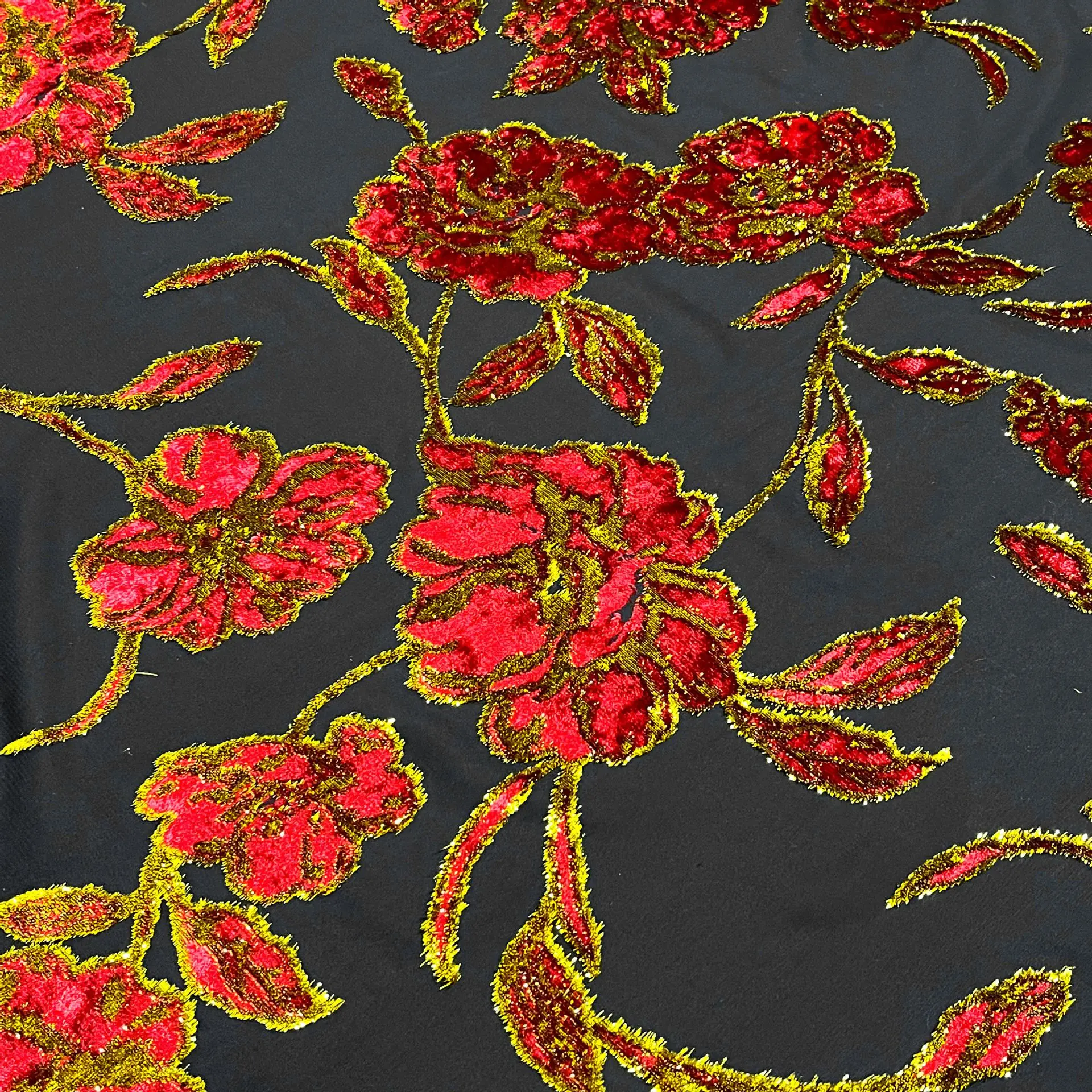 

Pattern Woven Velvet Brocade Jacquard Brocade Sticky Velvet Fabric High-End
