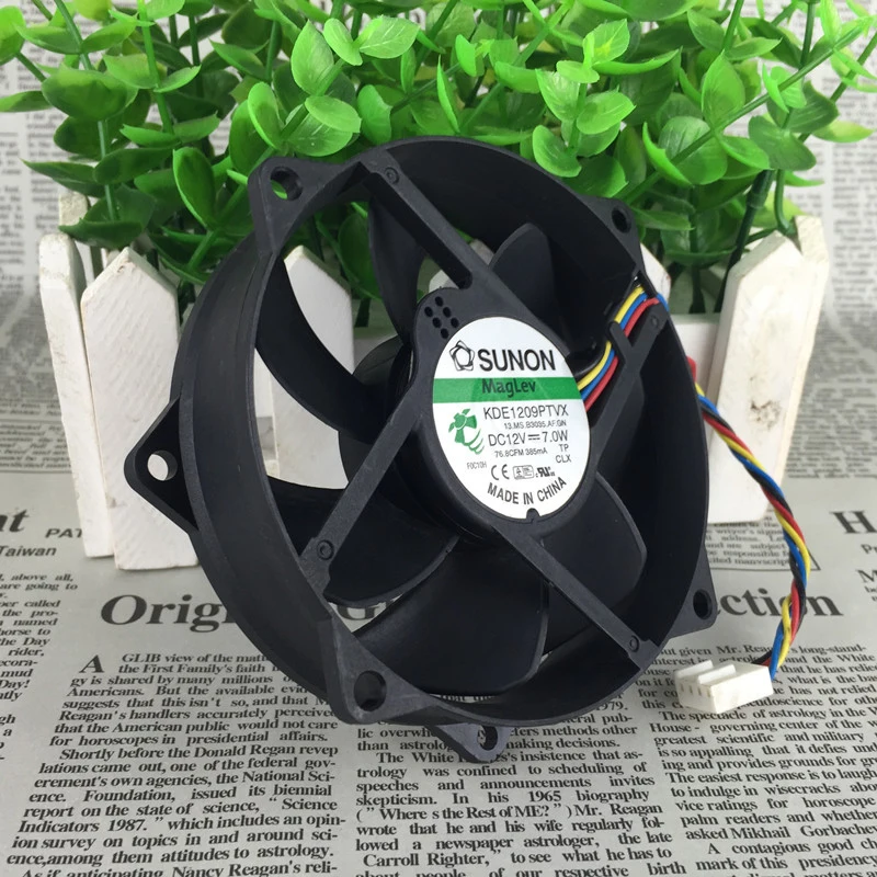 Y+for Sunon KDE1209PTVX  12V 7.0W 4Pin 90/80mm x25mm  CPU Round Cooling Fan