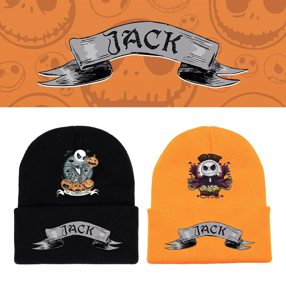 Pesadilla antes de Navidad Jack Skellington Sally gorro tejido hip-hop Halloween hombres mujeres cálido gorro de Anime regalo de invierno