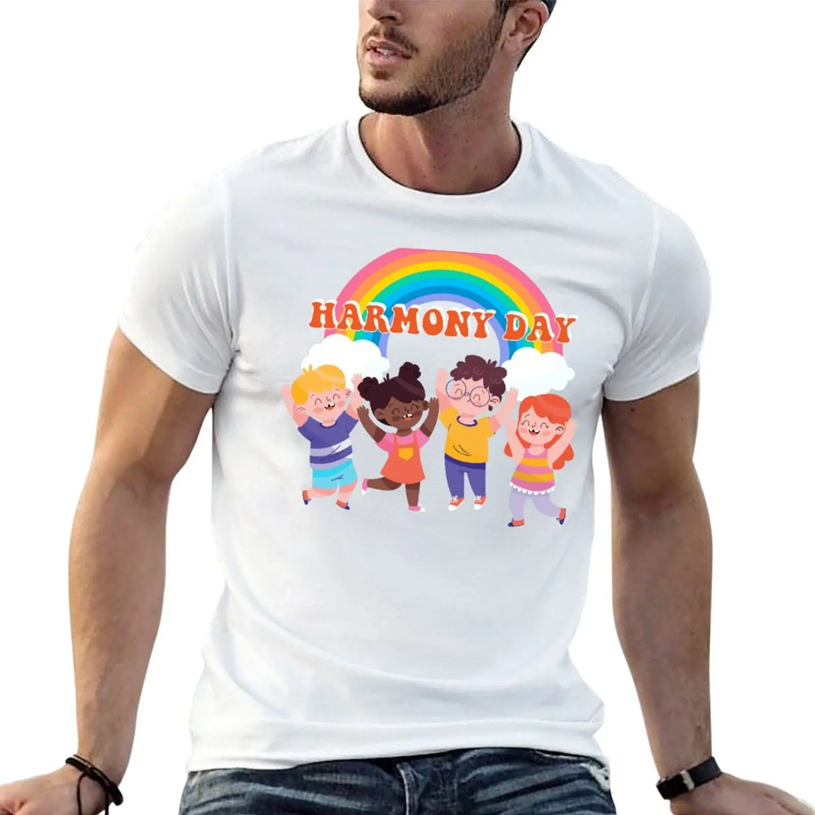 Harmony Day, nous sommes en sécurité, tout le monde compte, chaque enfant compte, 21 mars, cadeau cool, T-Shirt graphique pour hommes