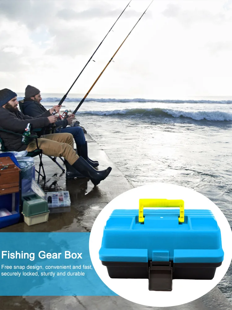 

Трехслойный складной ящик для рыболовных крючков и приманок, портативный многофункциональный рыболовный органайзер с ручкой для хранения снастей