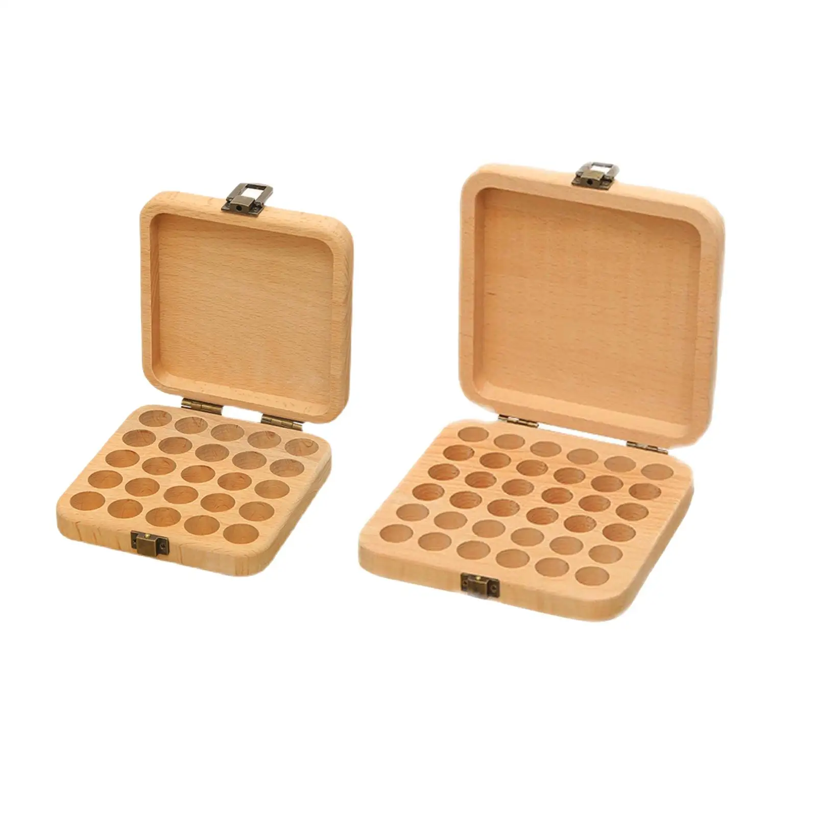 Multifunctional Essential Oil Storage Box Perfume Container Wood Multi Compartments Carrier for Nail Varnish Makeup Home Use