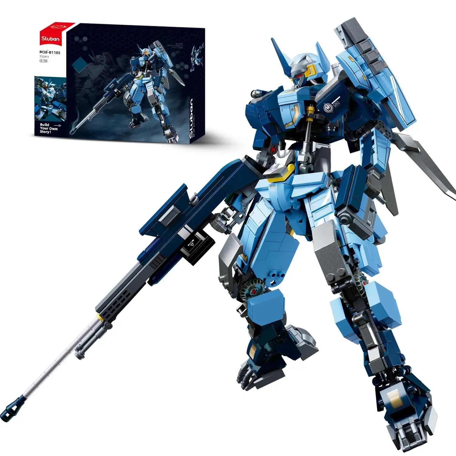 

Sluban 752PCS Urban Mobile Mech Building Blocks Model Movies Series Robot Figure with Weapons Toys Gifts for Kids and Adults