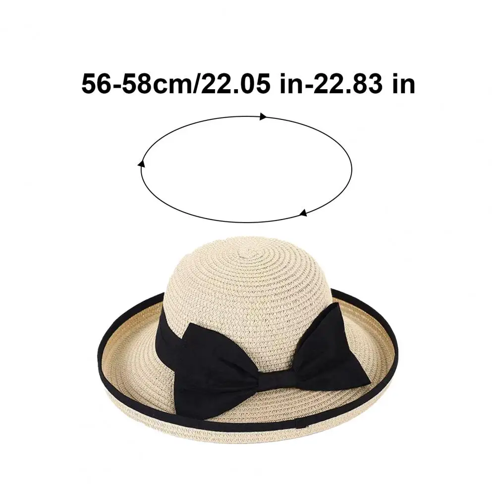 

Bucket Hat Wide Wavy Lace Brim Sun Protection Hat with Ribbon Bow Decoration Summer Travel Beach Vacation Hat Style Sun Cap 2026