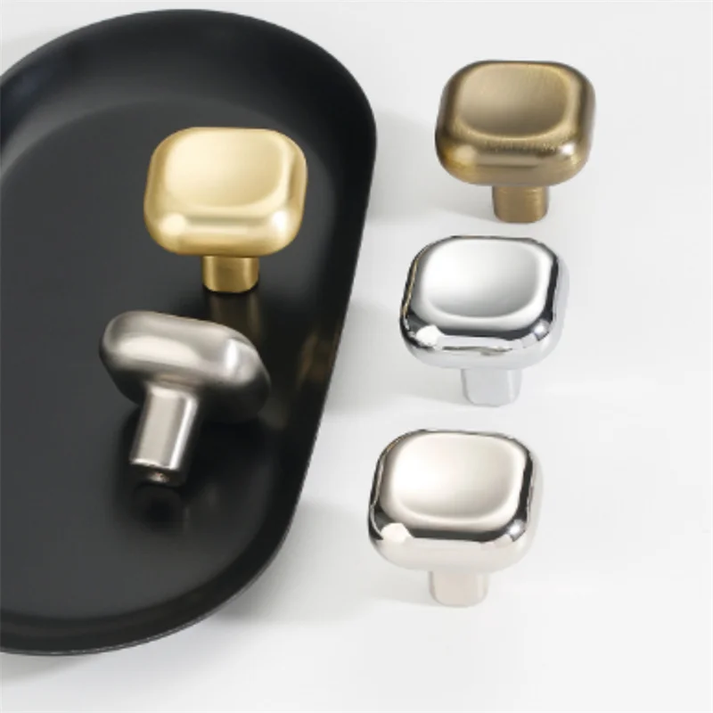 KK&FING 1PC European Luxury Zinc Alloy Single-hole Handle Square Furniture Cabinet Door Handles Drawer Knobs Furniture Hardware