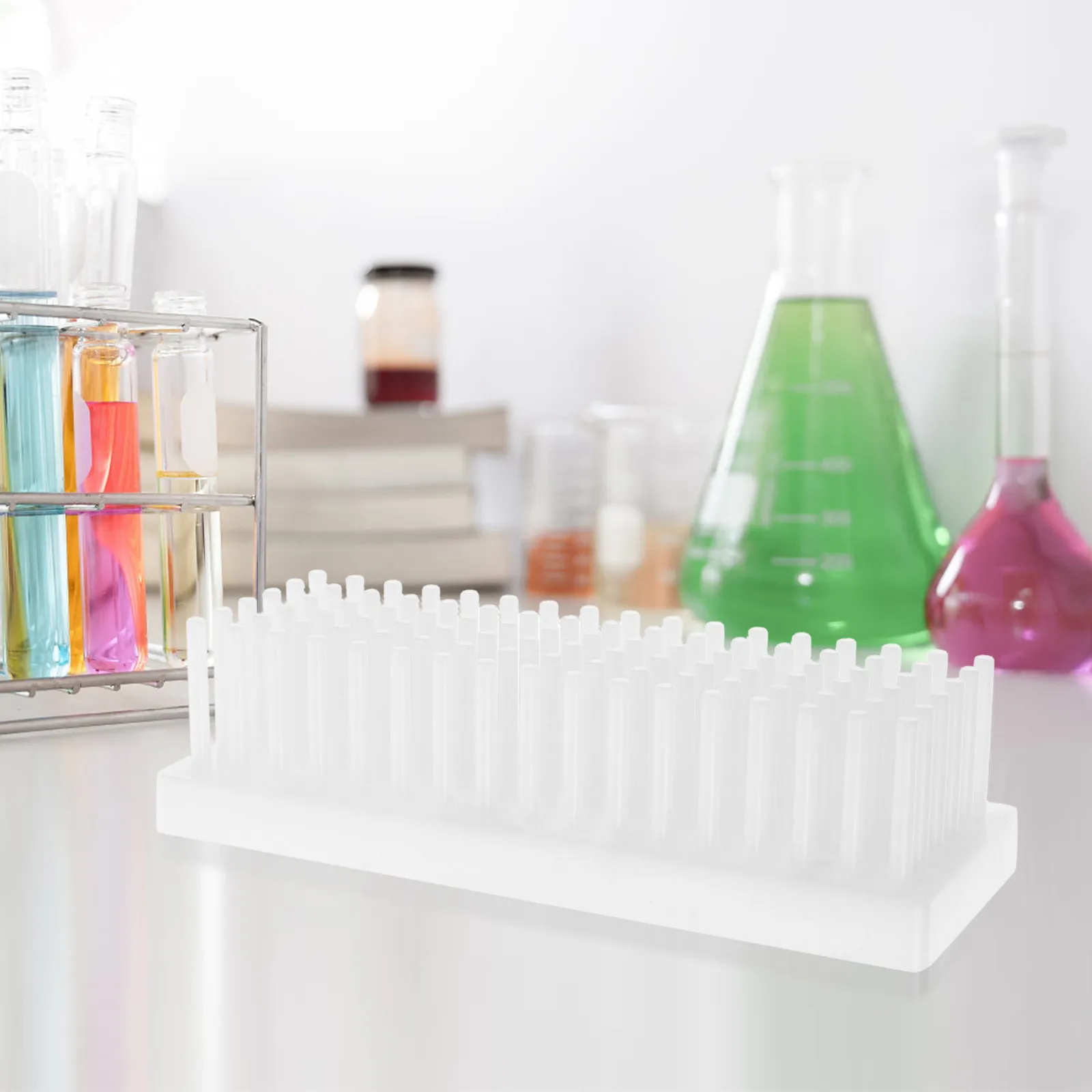 Plastic Test Tube Rack Multipurpose Tube Stand for Laboratory Drying Storage Holder Organizer for Testing Chemistry