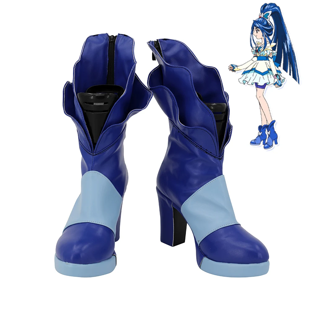 

Pretty Cure Precure Minazuki Karen Cure Aqua Shoes Cosplay Women Boots