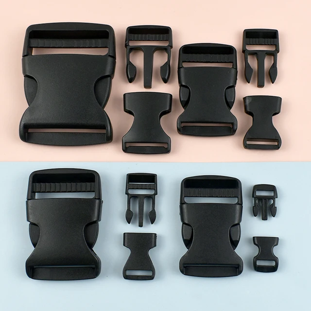10-50mm Black Release Buckle 10-50Pcs Plastic Adjustable Belt Buckles for Backpack Straps Luggage Webbing Closure Insert Clasp