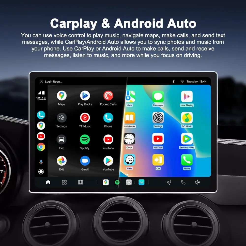 13 بوصة 2K IPS سيارة ستيريو لاسلكي CarPlay أندرويد السيارات نظام تحديد المواقع سبليت شاشة ChatGPT AI Carplay راديو التحكم الصوتي راديو السيارة لتحديد المواقع #6
