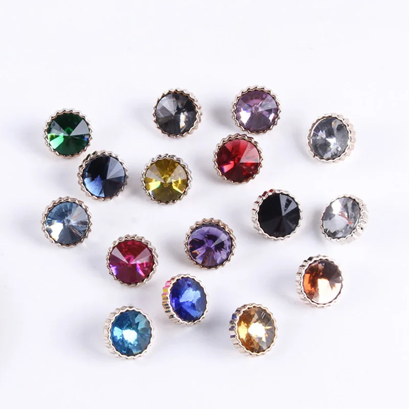 12.5mm Stylish And Sparkling Acrylic Buttons With Crystal And Rhinestone Accents Ideal For Fashionable Attire 100pc/lot