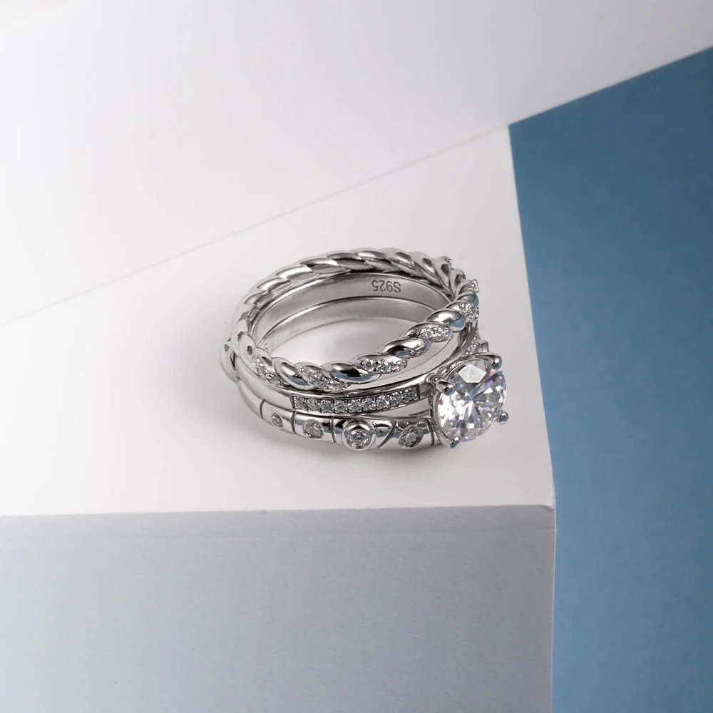 

100% 925 Sterling Silver 2cttw D Color Moissanite Rings For Women Diamond Engagement Wedding Band Fine Jewelry Gifts