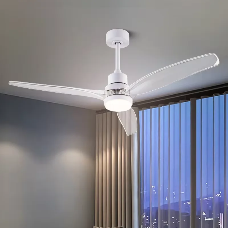 52 Inch Transparent Ceiling Fan Light With Remote Dimming 6 Speed Reversible Electric Fan Living Room Bedroom Office Ceiling Fan
