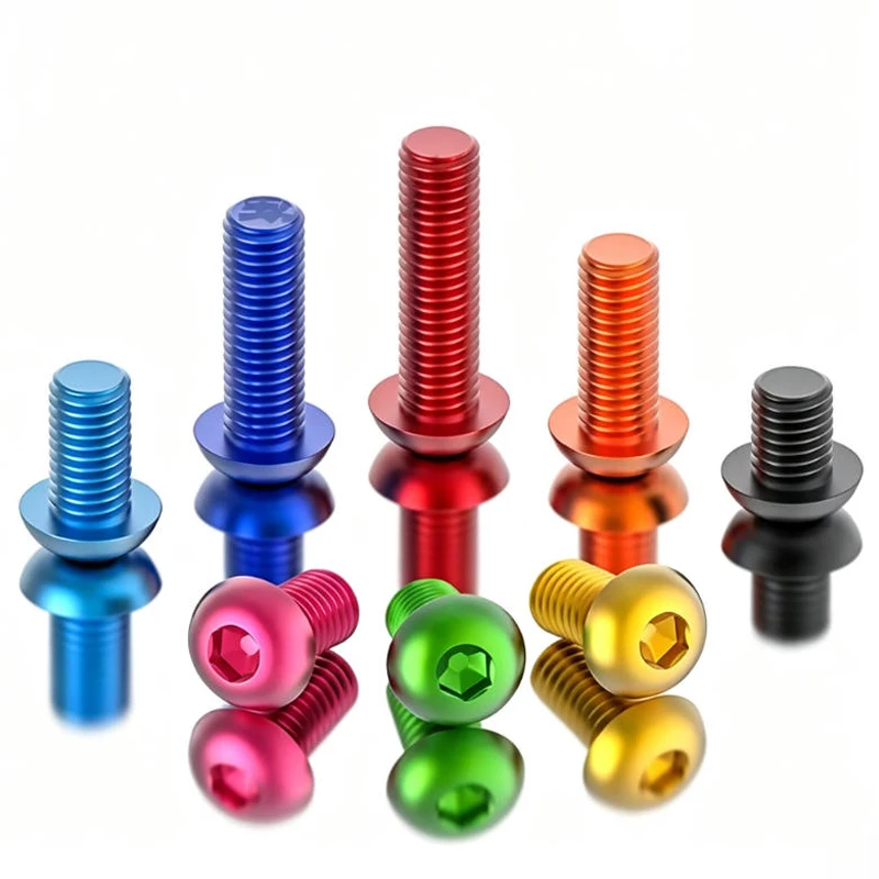 20PCS 7075 Aluminum Alloy Colorful Round-Head Hex Socket Screws M2 M3 M4 M5 Anodized Hex Socket Screws Suitable for RC Drones