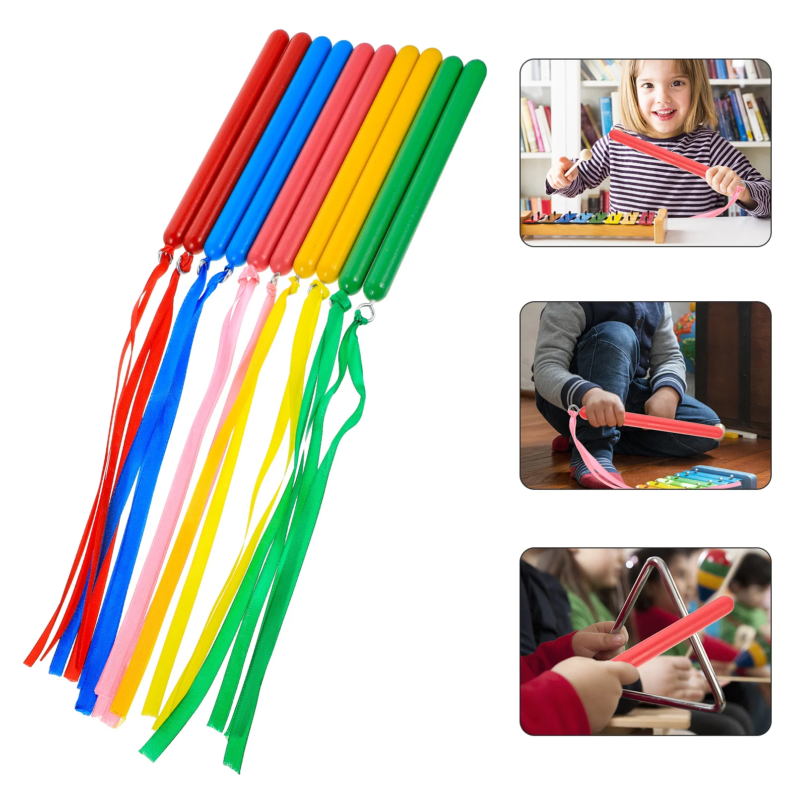 5 Paar Rhythmus-Sticks, bunt, Nylon-Kunststoff, sichere Klassenzimmer-Schlaginstrumente, kreative kognitive Entwicklungswerkzeuge für Kinder