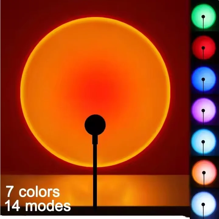 

Sunset Lamp LED USB Rainbow Neon Night Light Projector Decorative Lighting for Photography Bedroom Home Room Decor Gift