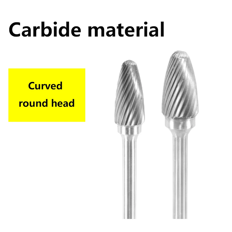 1 pcs  F Type Head Tungsten Carbide Rotary File Tool Drill Milling Carving Bit Tools Point Burr Die  for Metal Wood